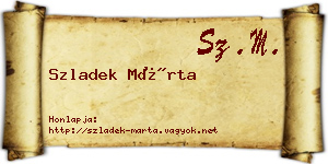 Szladek Márta névjegykártya