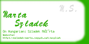 marta szladek business card